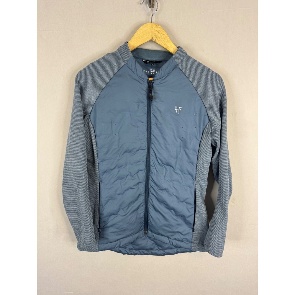 Horse Pilot Storm Jacket Womens Medium Blue Quilted‎ Hybrid Equestrian Down Coat